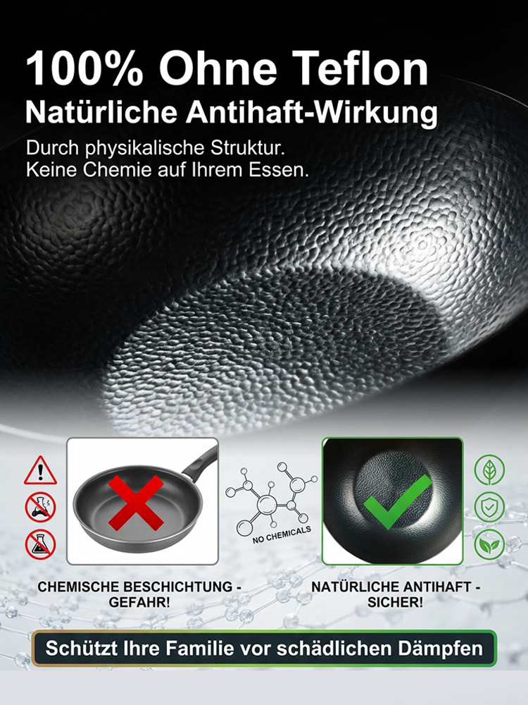 【80% Jubiläums-Rabatt】Tsubame-Sanjo Wok | Handgehämmertes Eisen | 100% Giftfrei ✨Hält 100 Jahre | Nie wieder Rost 💎