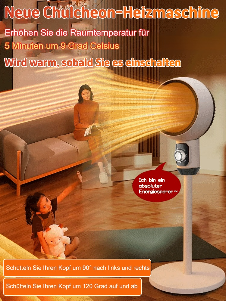 Nur 1 Euro Stromkosten für 7 Tage【Energiesparender Schnellheiz-Standheizer】50% Rabatt.