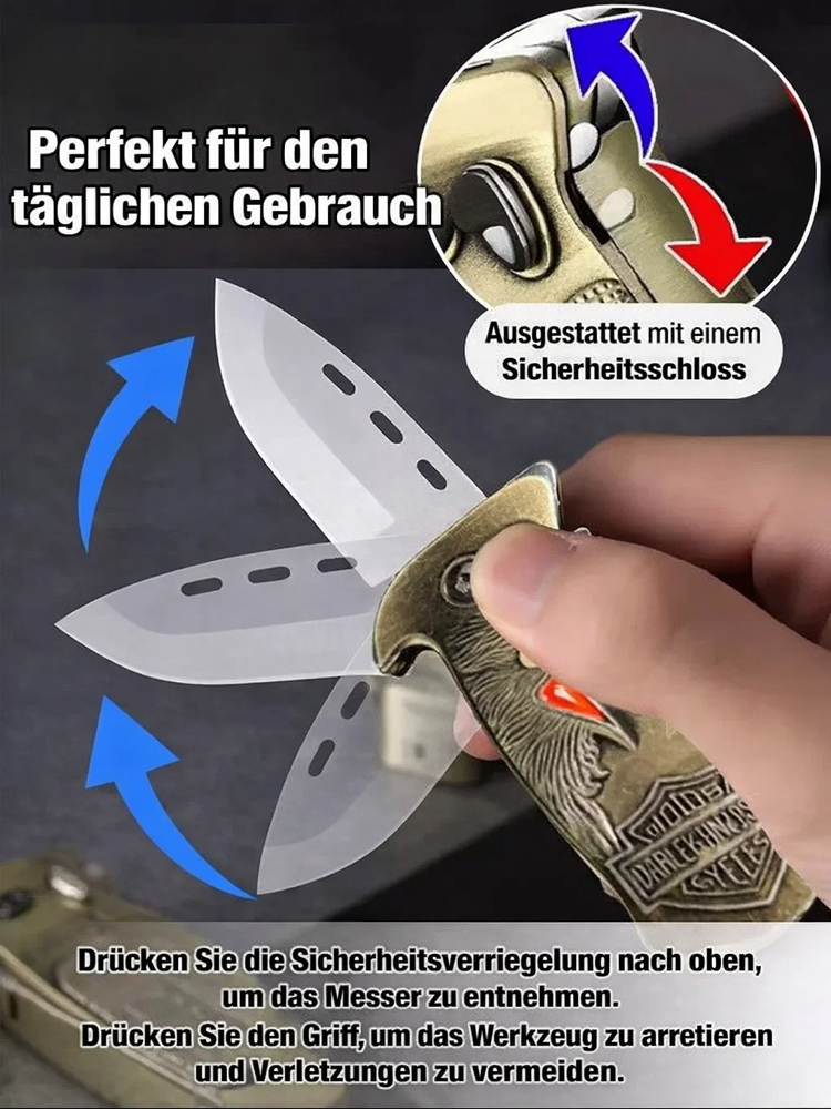 【Deutscher Standard Konform】Das einzige empfohlene Werkzeug für Outdoor-Aktivitäten: Winddichtes Feuerzeug + Schneidefunktion + Flaschenöffner – Multitool (Legal mitzuführen | 10 Jahre Garantie)