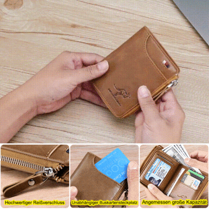 100% echtes Leder. AIKS KANGAROO 【Anti-Diebstahl-Brieftasche】80% Rabatt.Mehrere Taschen bieten hervorragende Aufbewahrungsmöglichkeiten, und das elegante Design sorgt für Benutzerfreundlichkeit!