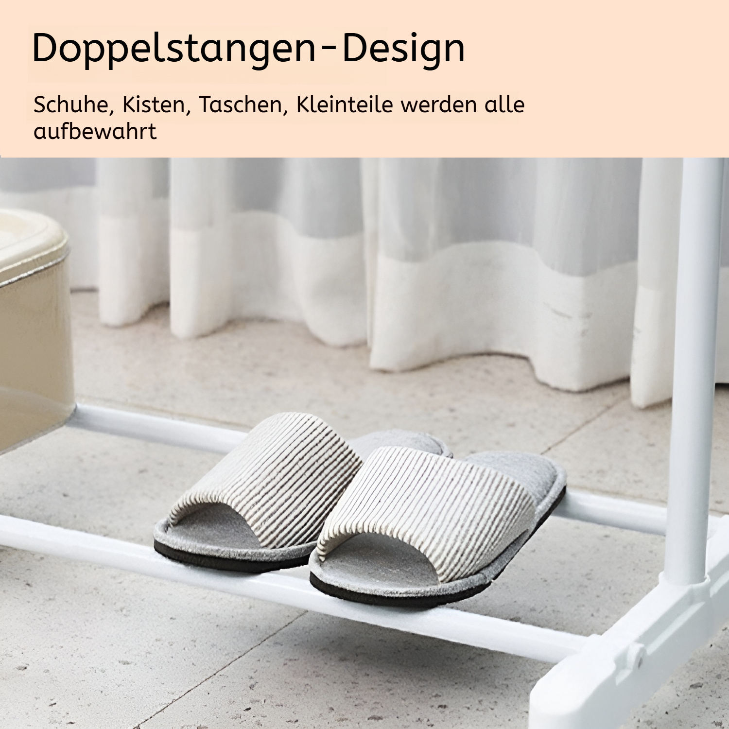 Multifunktionaler beweglicher Einzelstangen-Kleiderständer, höhenverstellbar, für Schlafzimmer