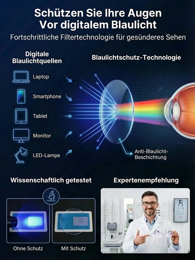 【Münchner Optik-Innovation】Smart-Fokus Brille | Ohne Rezept (-7 bis +7) | Kristallklare Sicht | 99,9% Blaulichtfilter✨Das zweite Paar kostet nur 7 Euro!