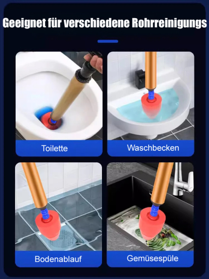 Einteiliger Toilettenbecken-Entstopfer aus Edelstahl