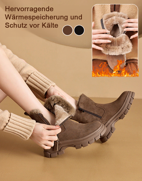 【Kaninchenfell-Doppelreißverschluss-Schneestiefel】50% Rabatt.