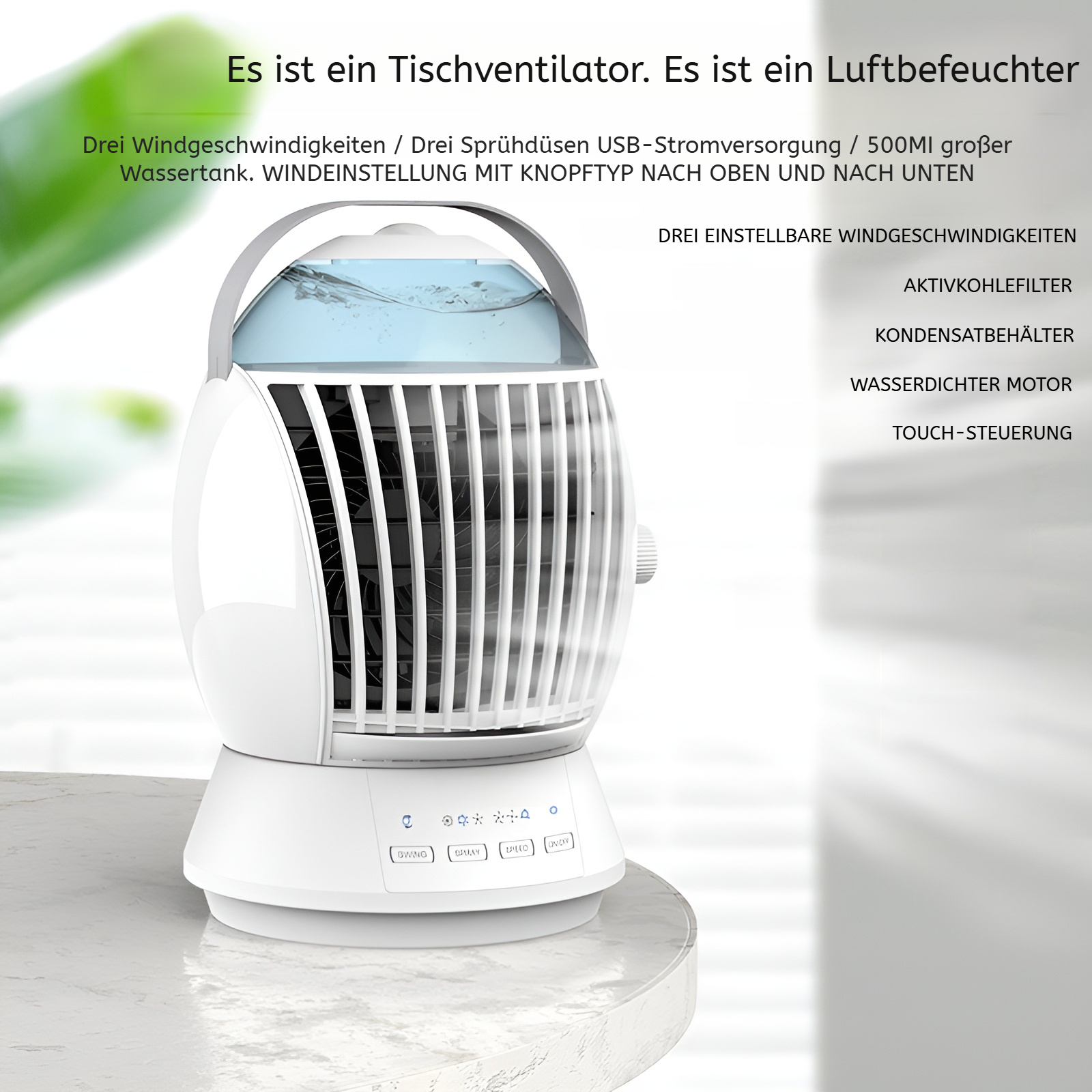 Mini-USB-Klimagerät, Wassersprüh-Kühlventilator, Desktop-Lüfter, Fabrikdirektverkauf