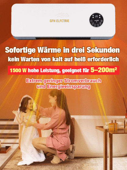 [Monatliche Stromkosten von nur 1 Euro]【Haushalt Wand montierte mobile Klimaanlage Heizung Heizung】50% Rabatt.Konstante Temperatur, leise, zirkulierende Heizung.