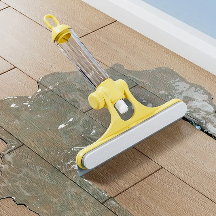 Double-sided window squeegee with built-in spray bottle