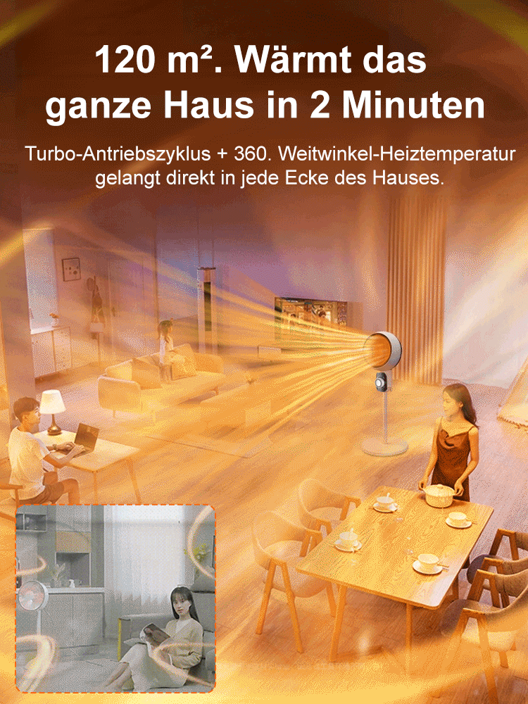 Nur 1 Euro Stromkosten für 7 Tage【Energiesparender Schnellheiz-Standheizer】50% Rabatt.