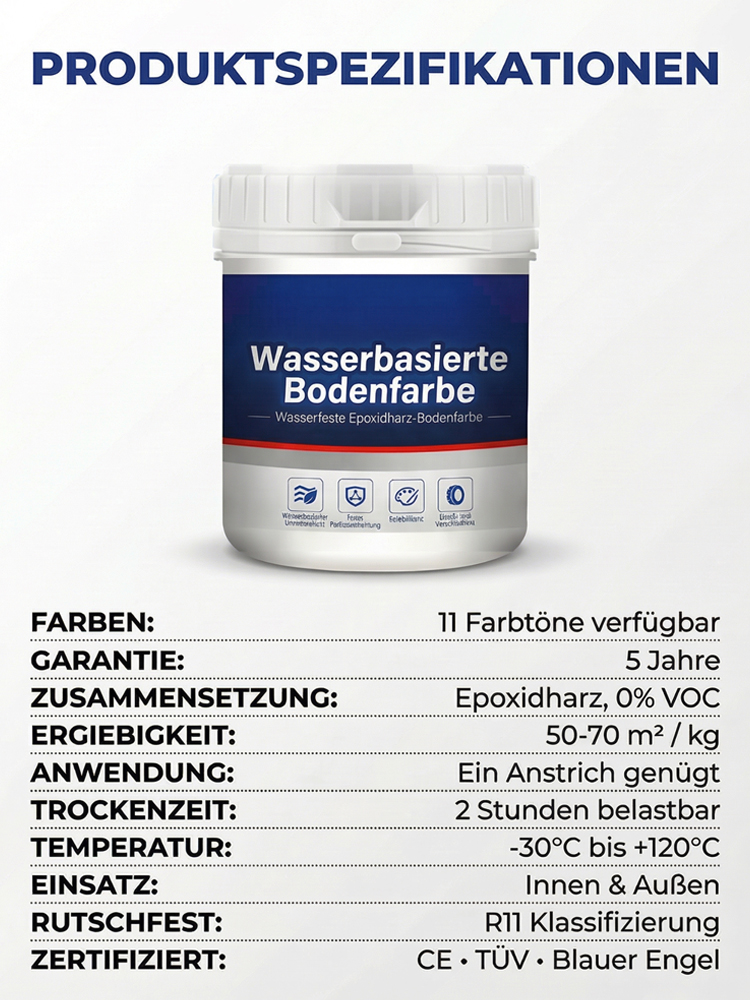 Premium Epoxidharz Bodenbeschichtung ✨2h Schnelltrocknend ✨ Bis zu 100m² Reichweite ✨ Fliesenoptik⏳💎