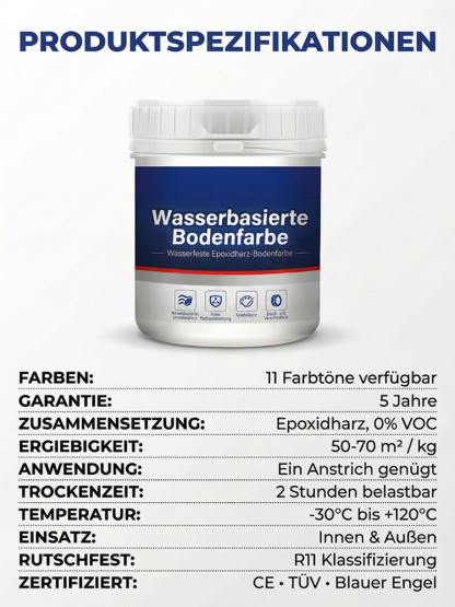Premium Epoxidharz Bodenbeschichtung ✨2h Schnelltrocknend ✨ Bis zu 100m² Reichweite ✨ Fliesenoptik⏳💎