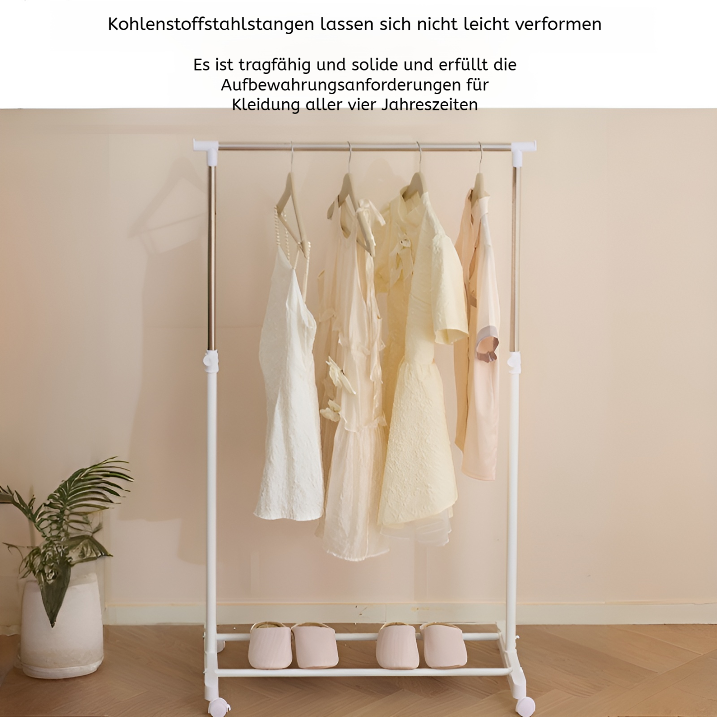 Multifunktionaler beweglicher Einzelstangen-Kleiderständer, höhenverstellbar, für Schlafzimmer