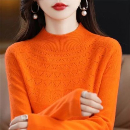 100% Kaschmir【Nahtloser halber Rollkragenpullover aus Kaschmir】50% Rabatt.Vielseitiger Strickpullover, den Sie zu allem tragen möchten!