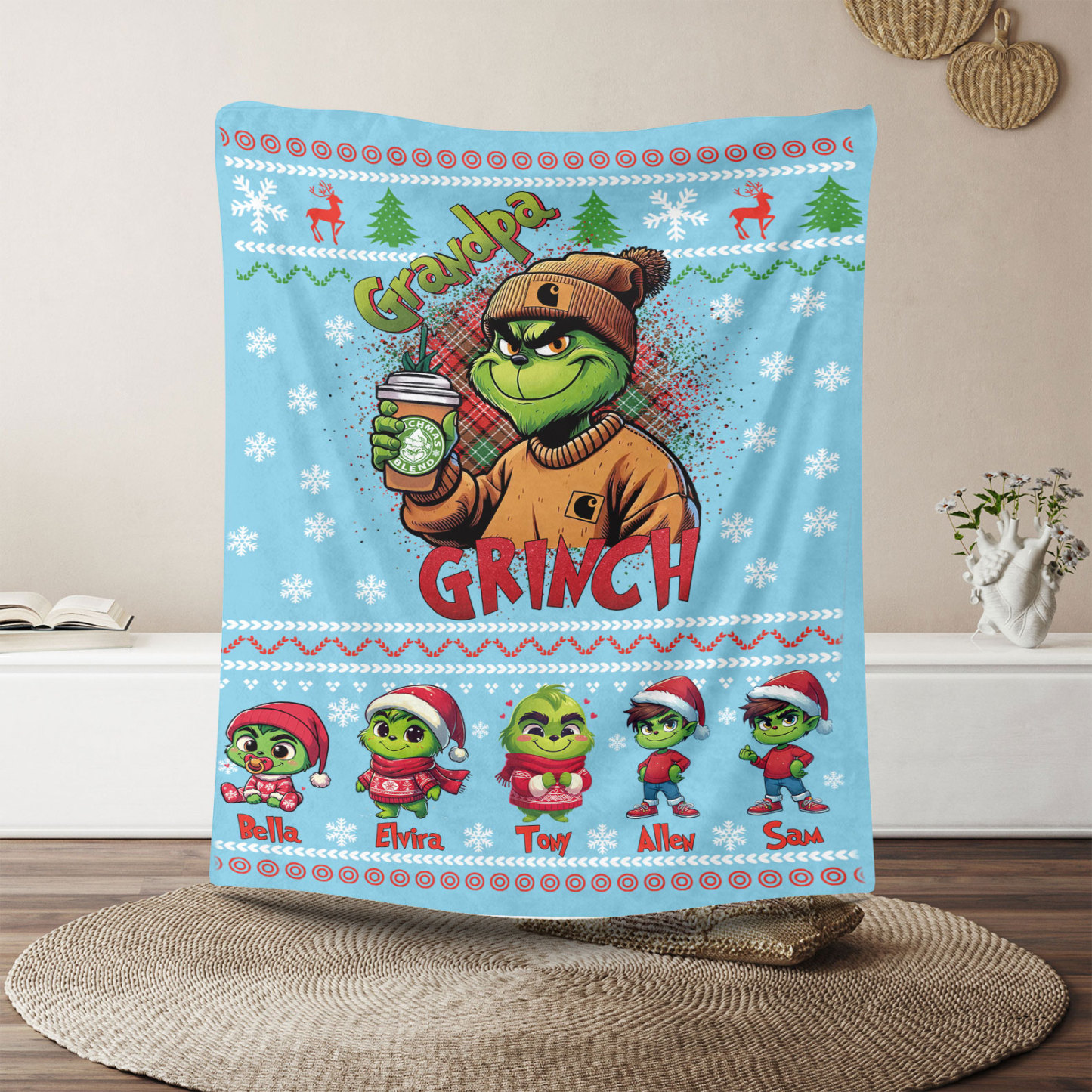 Christmas Cartoon Custom Blanket