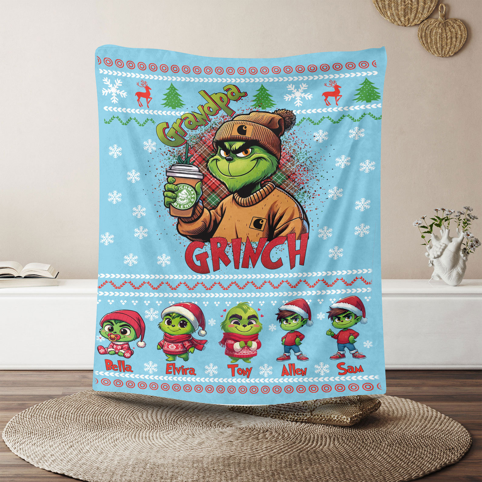 Christmas Cartoon Custom Blanket