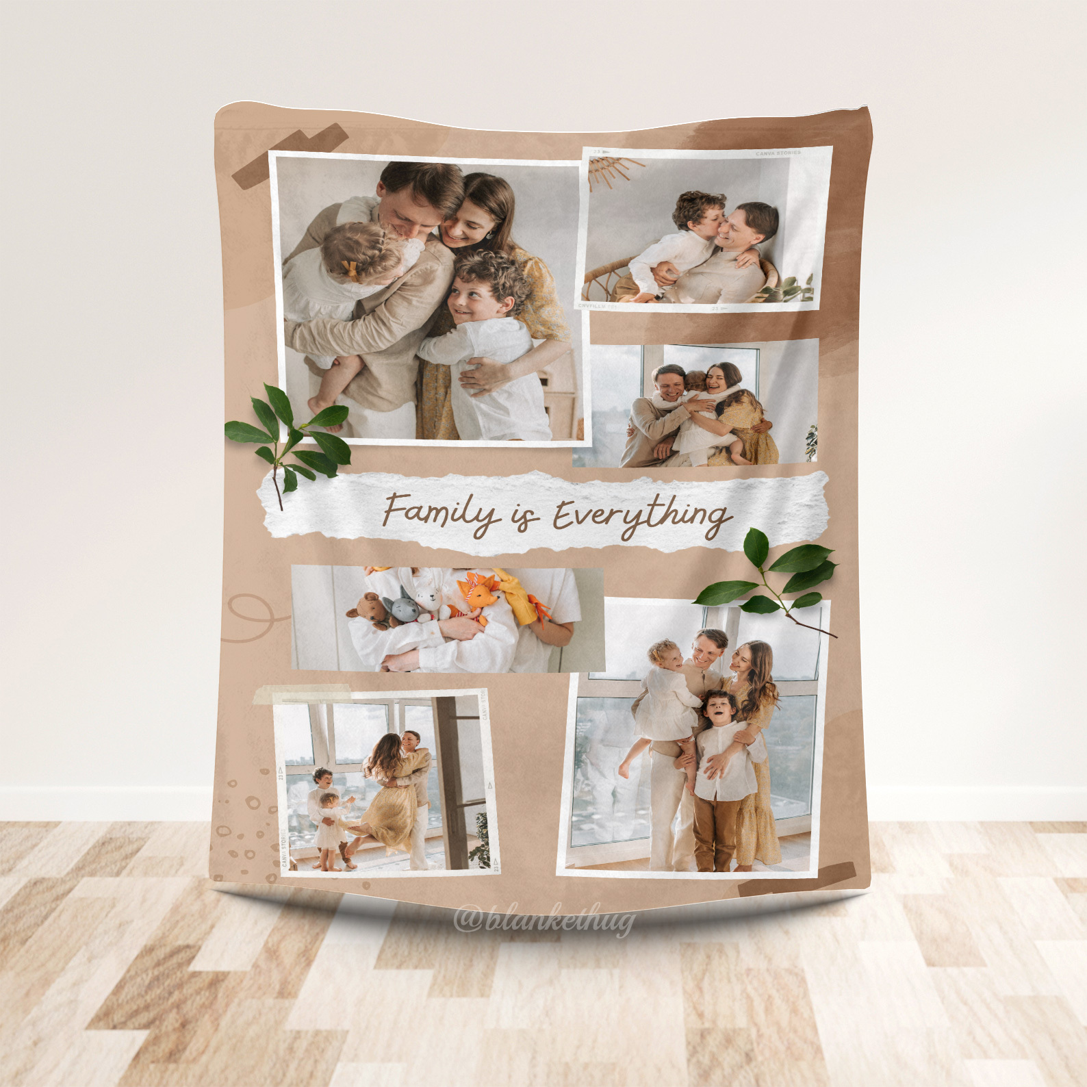 Family is Everything Custom Photos Merry Everything Fleece Blanket