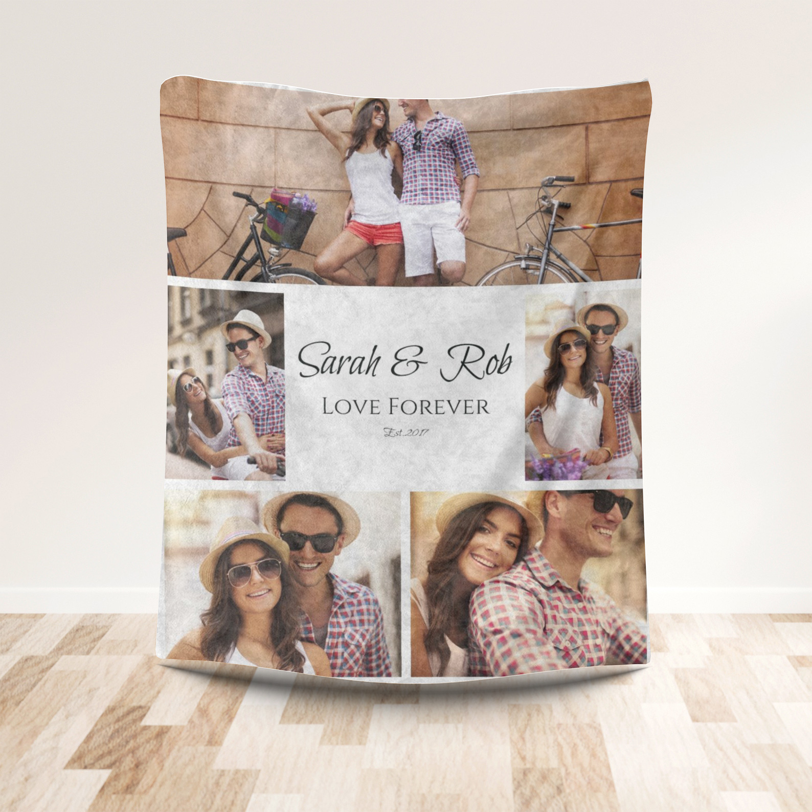 Forever Love White Custom Photo Blanket