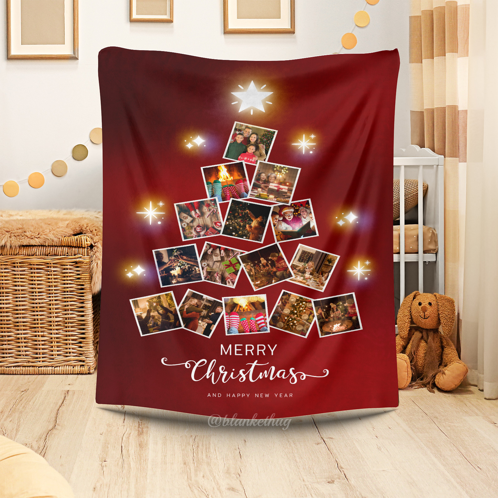 Christmas tree Custom  Photo Fleece Blanket