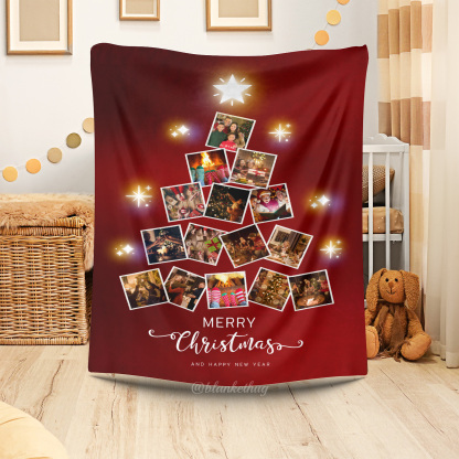 Christmas tree Custom  Photo Fleece Blanket