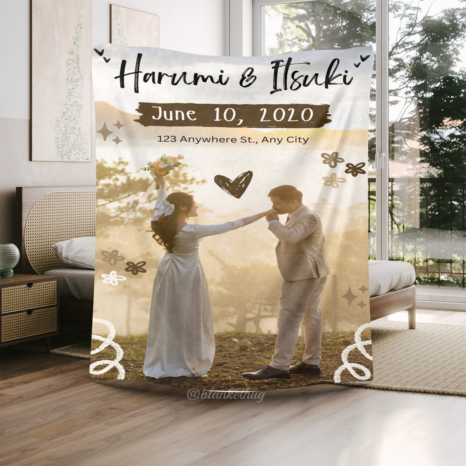 Couple Photo Wedding Your Story Custom Photo Fleece Blanket