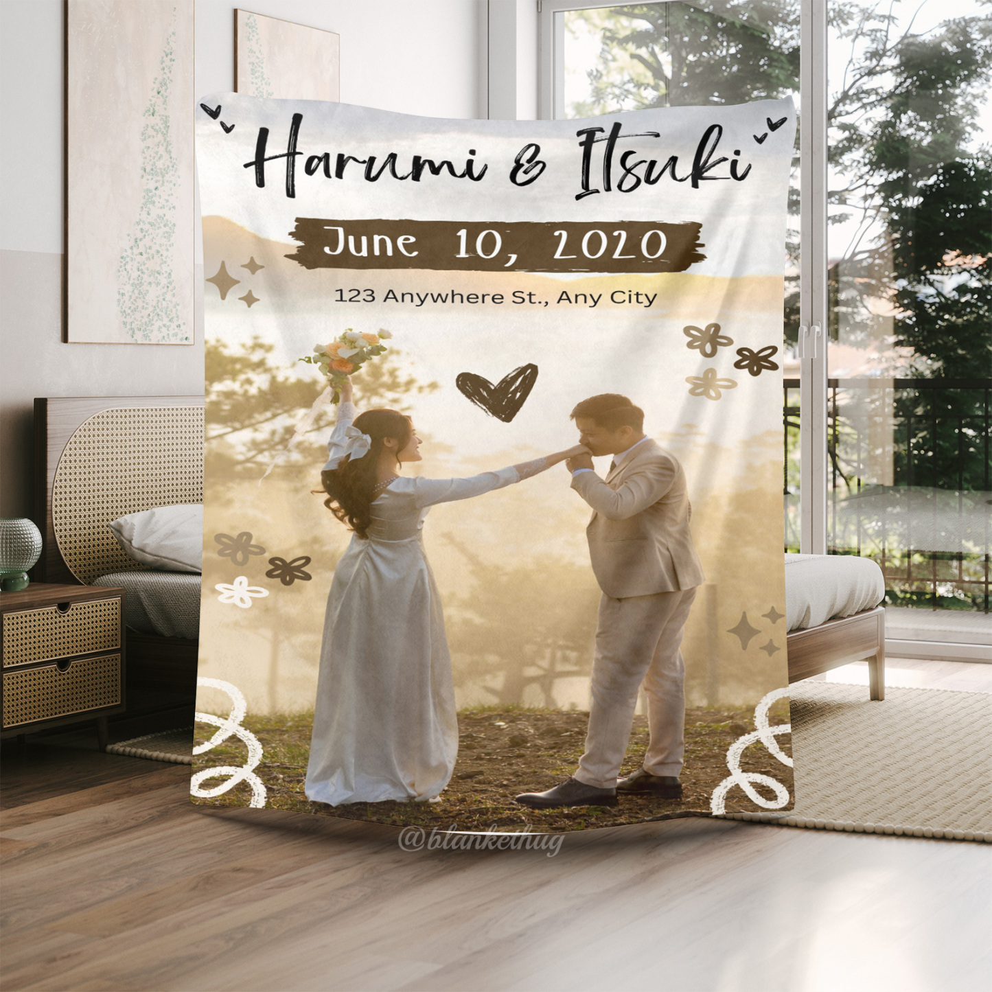 Couple Photo Wedding Your Story Custom Photo Fleece Blanket