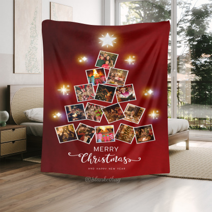 Christmas tree Custom  Photo Fleece Blanket