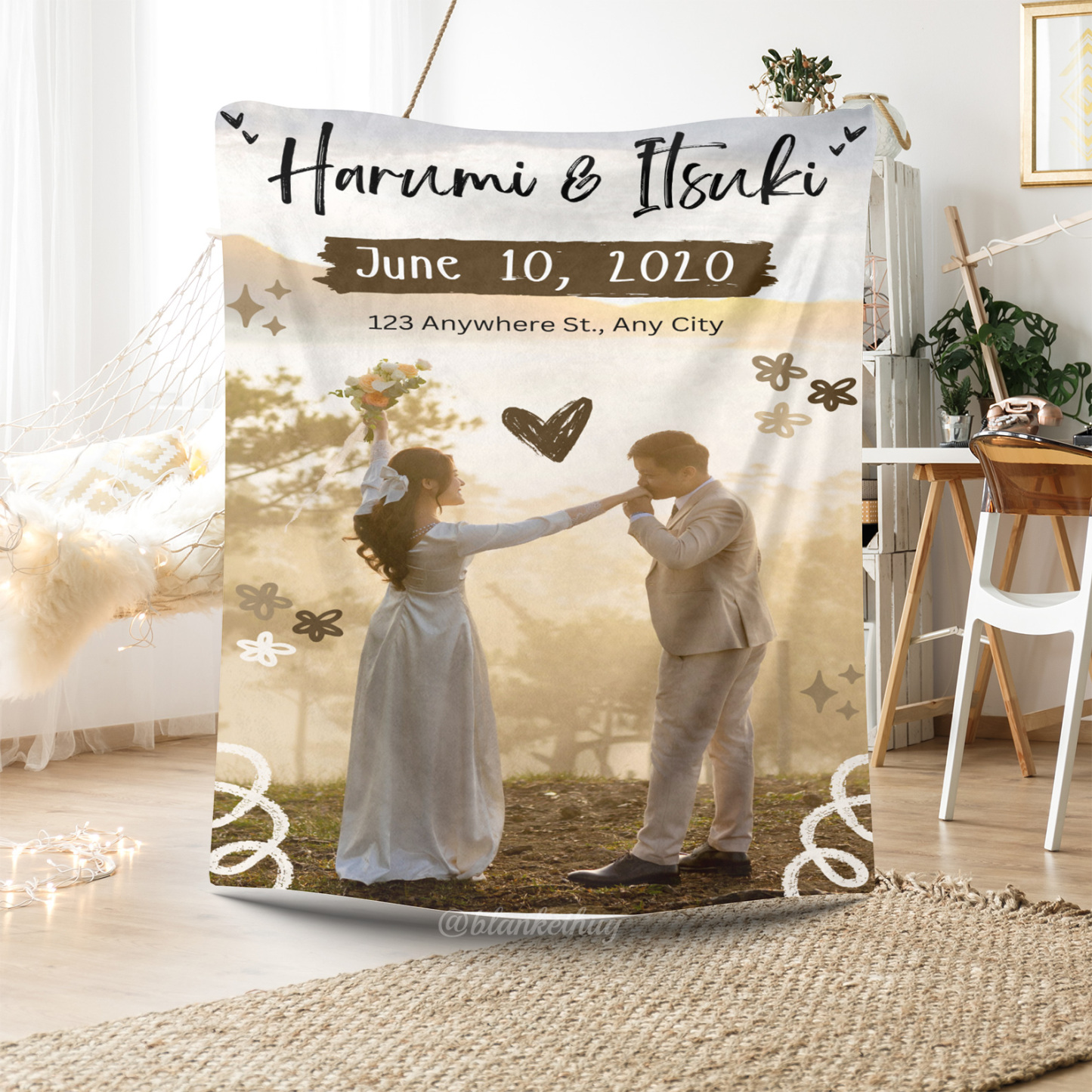 Couple Photo Wedding Your Story Custom Photo Fleece Blanket