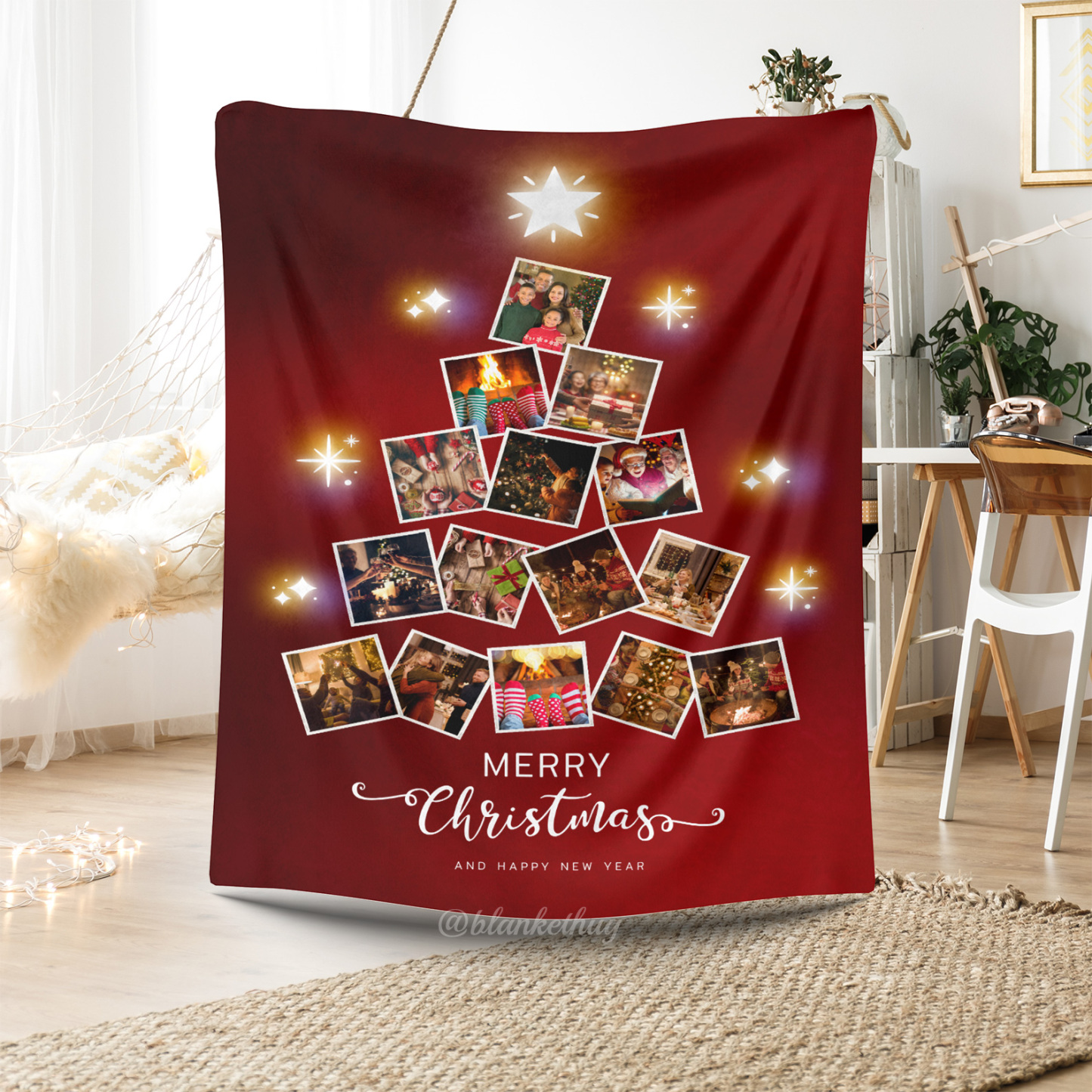 Christmas tree Custom  Photo Fleece Blanket