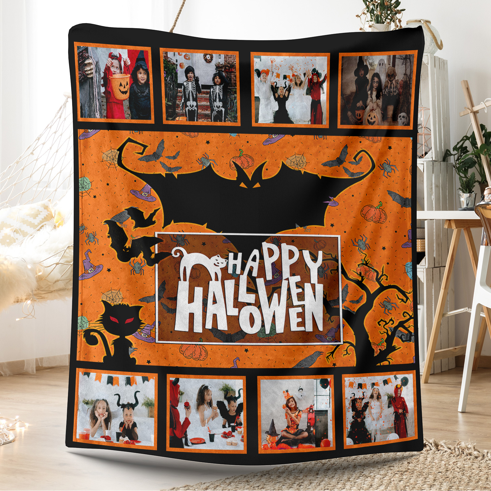 Halloween Custom 8 Photos Fleece Blanket