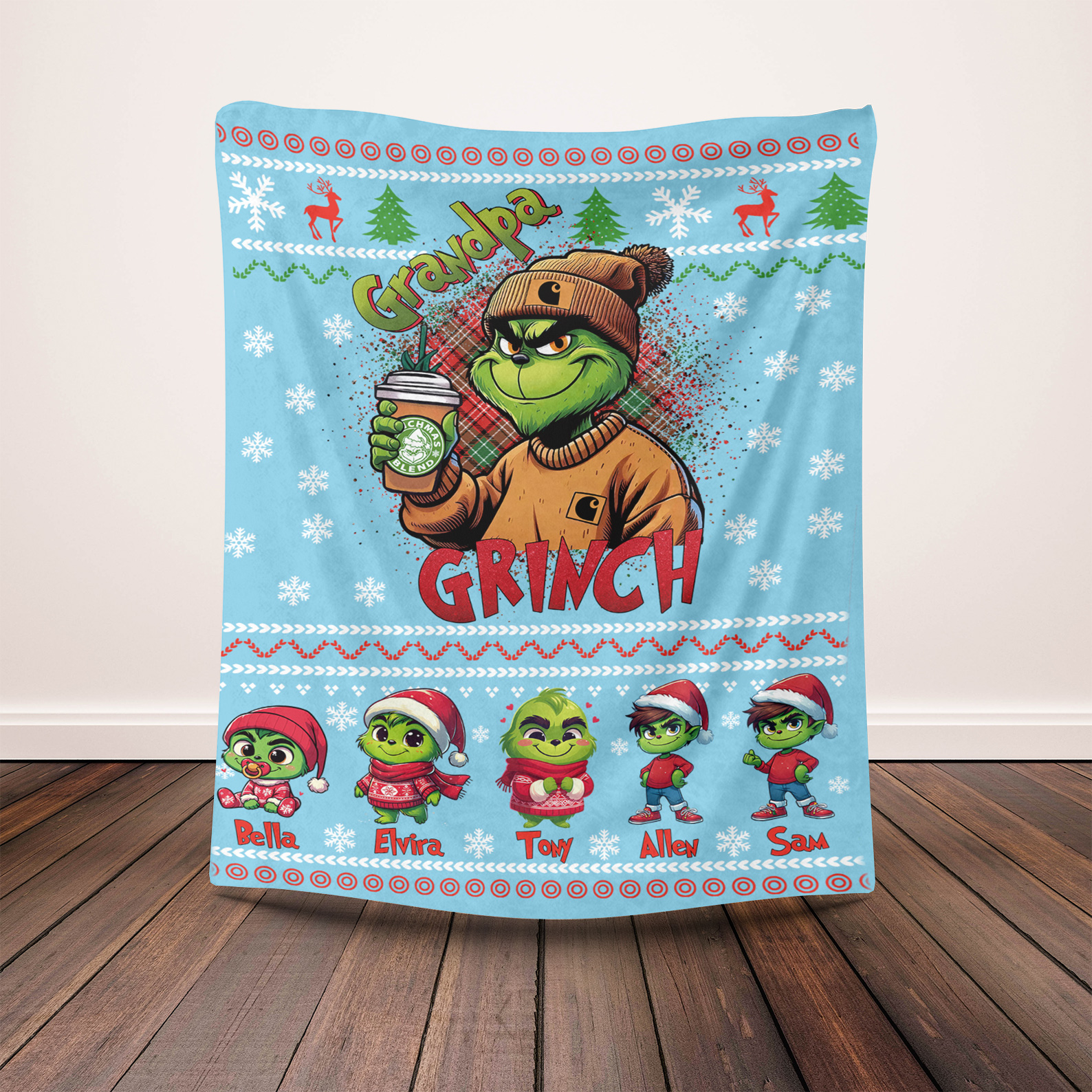 Christmas Cartoon Custom Blanket