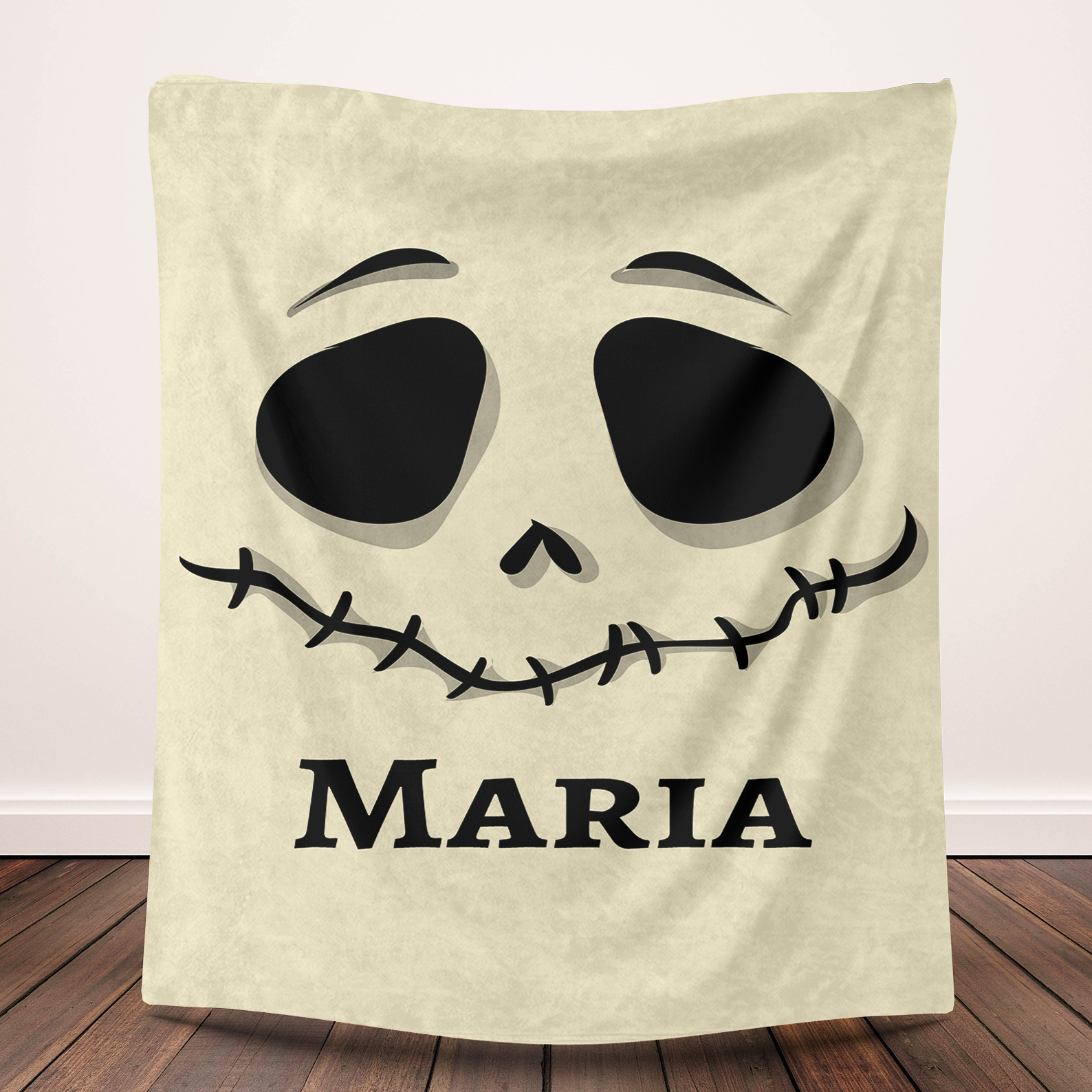 Skeleton Face Custom Name Blanket
