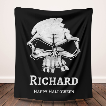Skull Halloween Blanket with Name