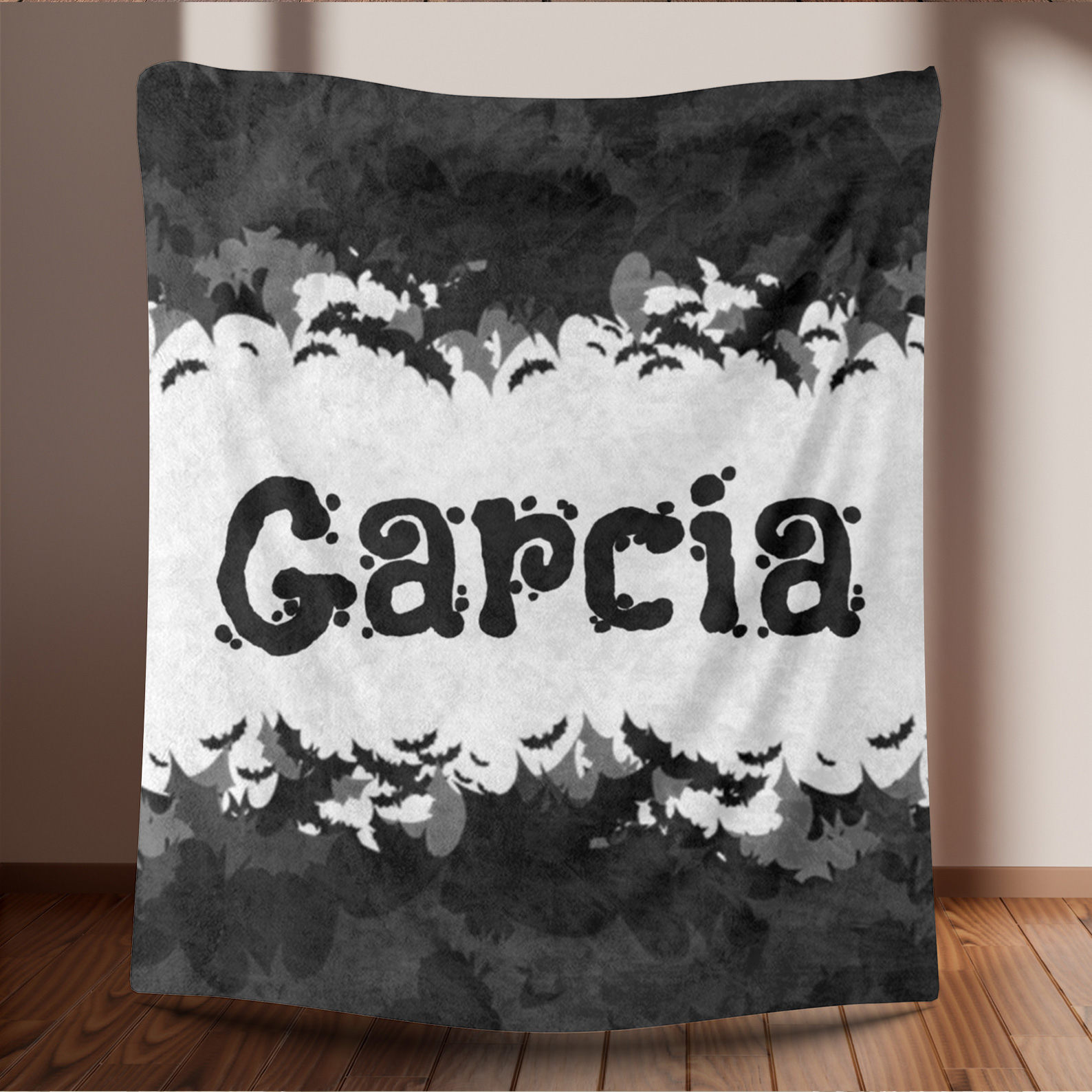 Halloween Bat Halloween Blanket with Name