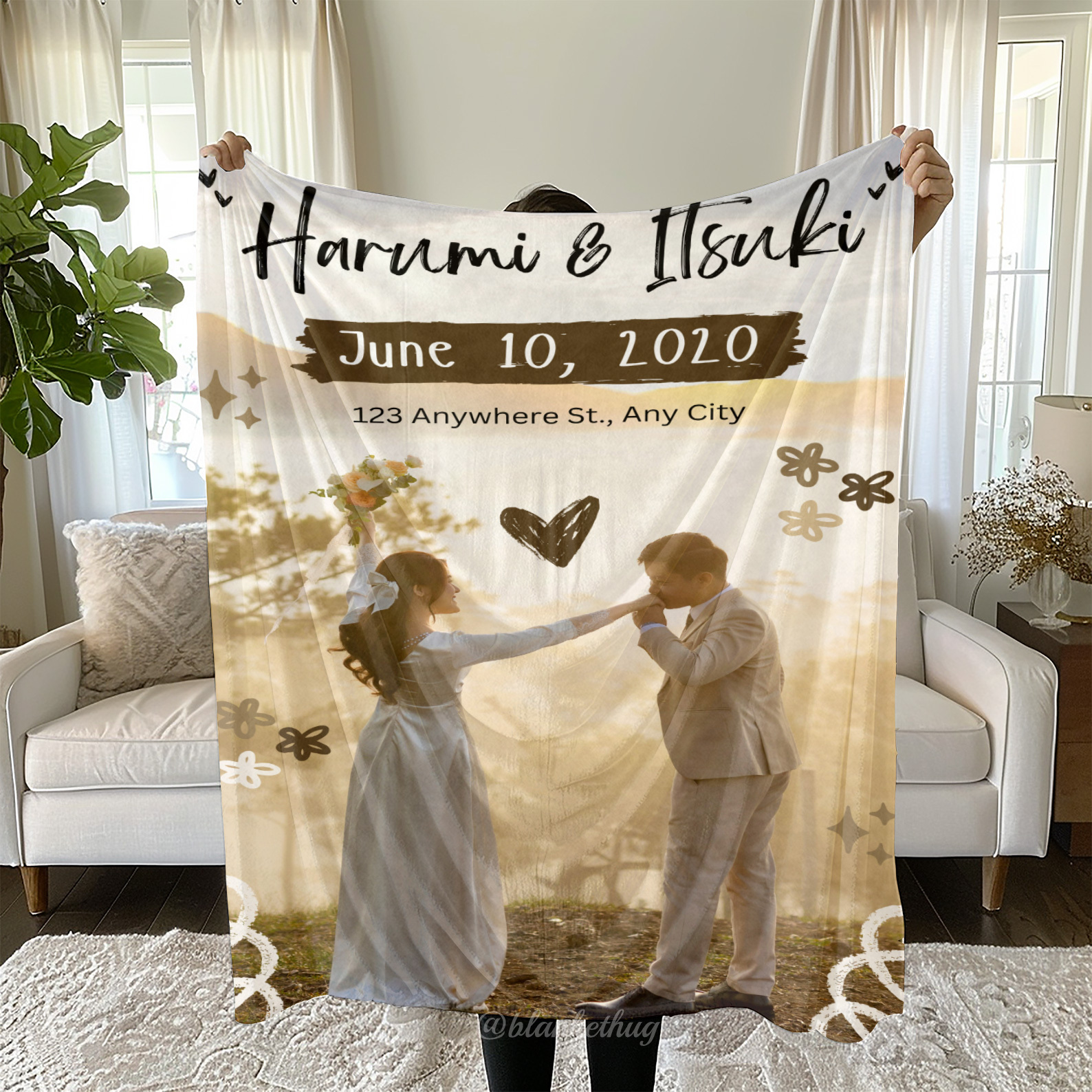 Couple Photo Wedding Your Story Custom Photo Fleece Blanket