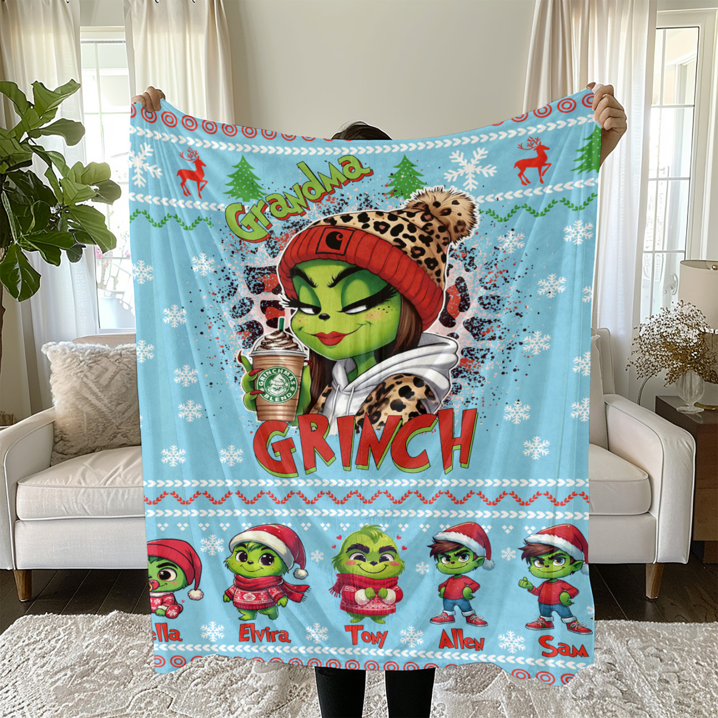 Christmas Cartoon Custom Blanket