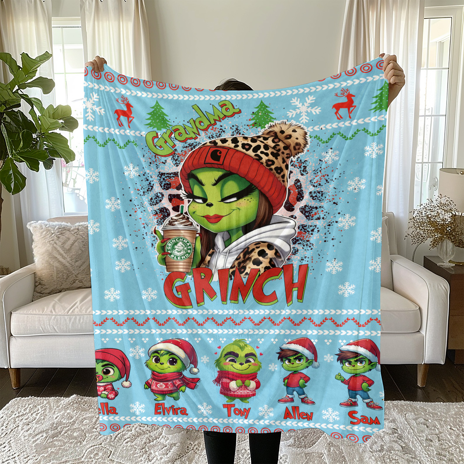 Christmas Cartoon Custom Blanket