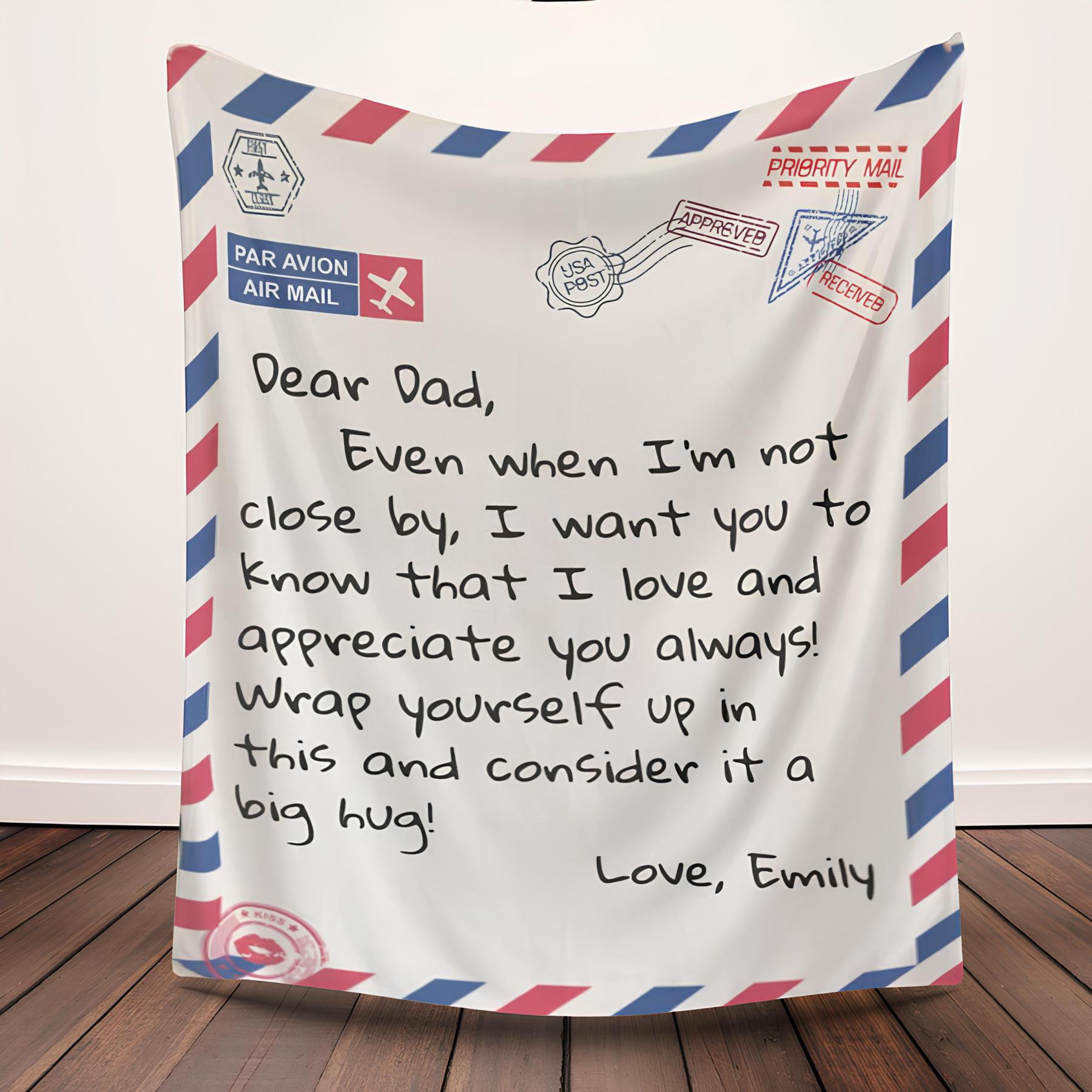 Personalized Dad Letter Blanket