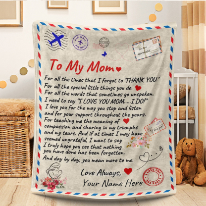 To My Mom - Personalized Love Letter Fleece Blanket