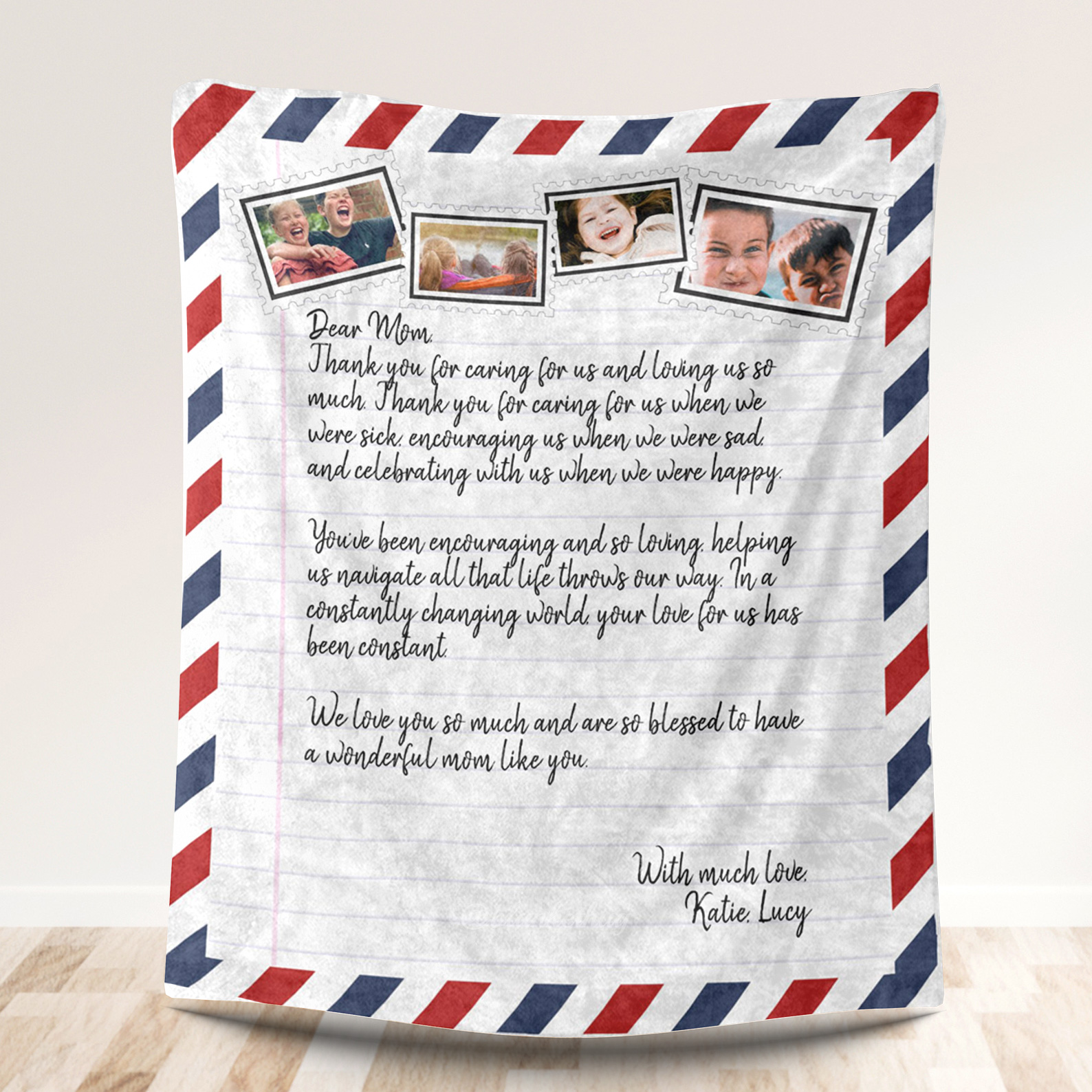 Dear Mom - Personalized Love Letter Handwritten Photo Blanket