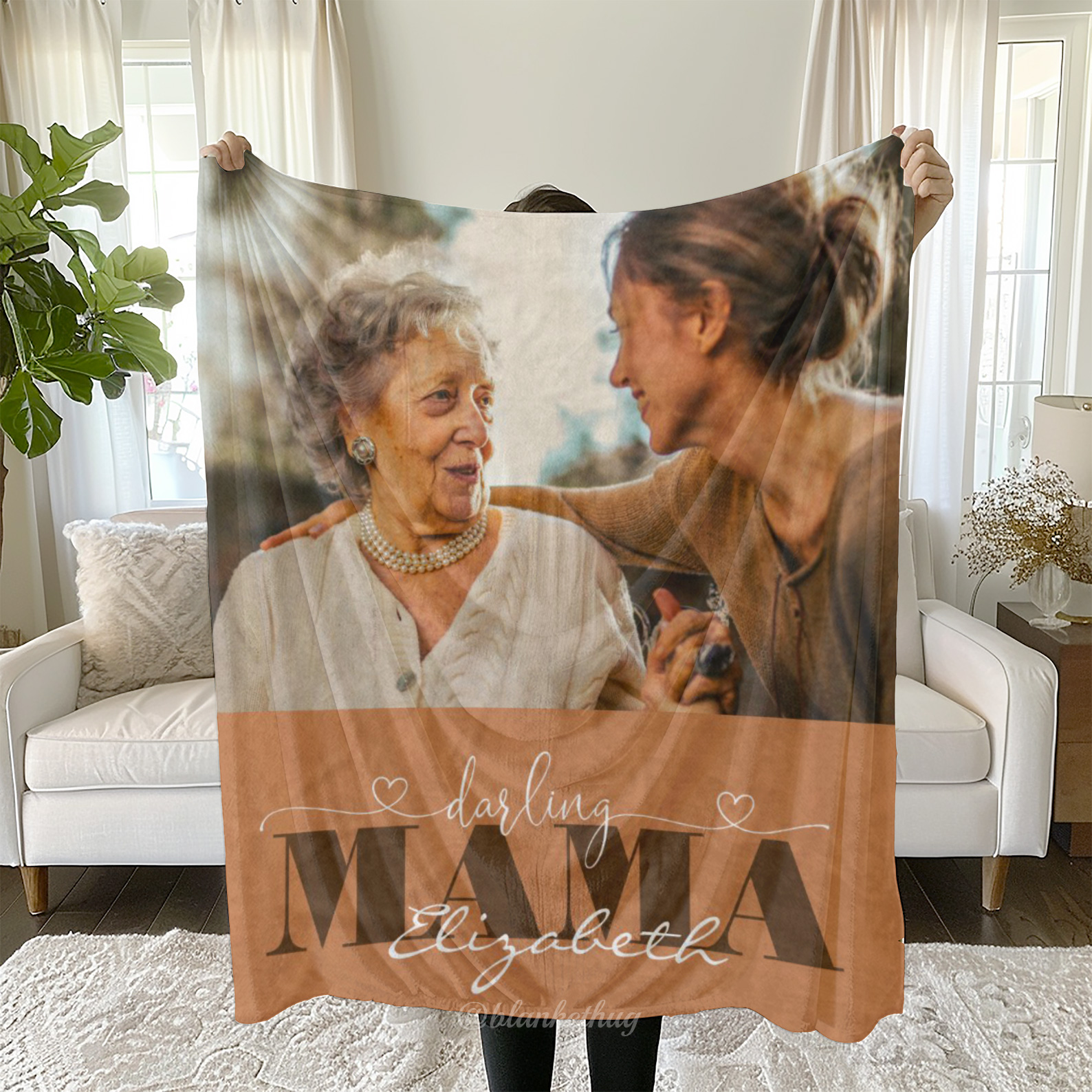 Darling Mama Photo Gift for Mom Fleece Blanket
