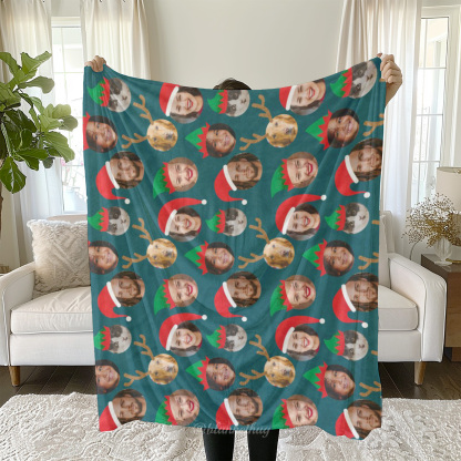 Christmas Crew Six Photos Fleece Blanket