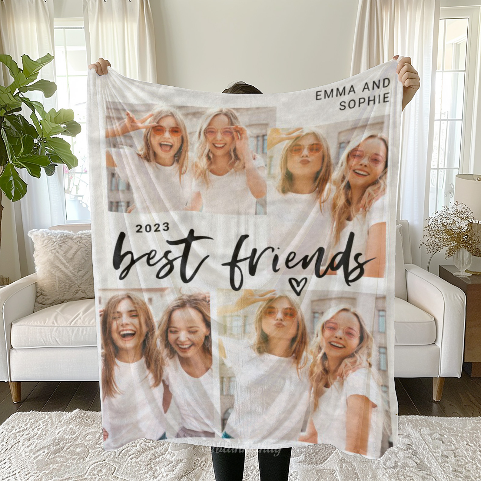 Personalized Photos Fleece Blankets for Friends 