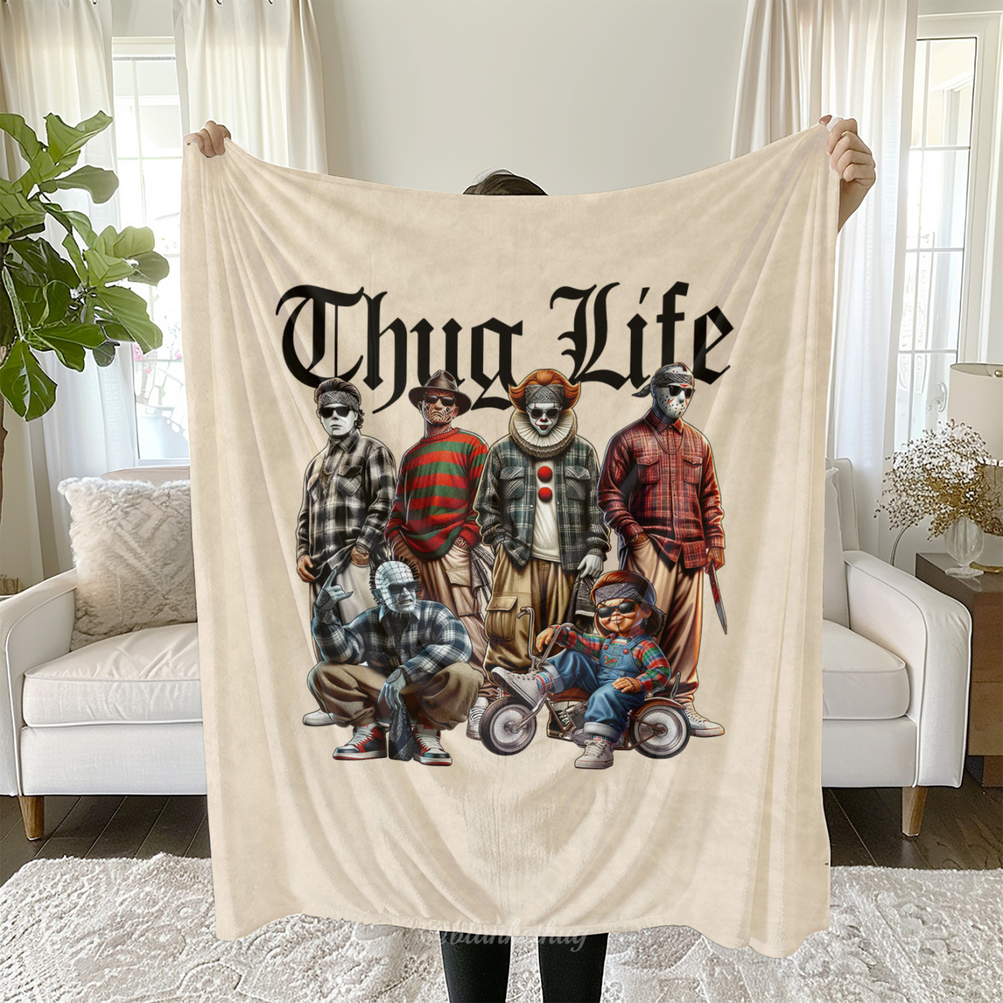 Vintage Halloween Horror Character Blanket 