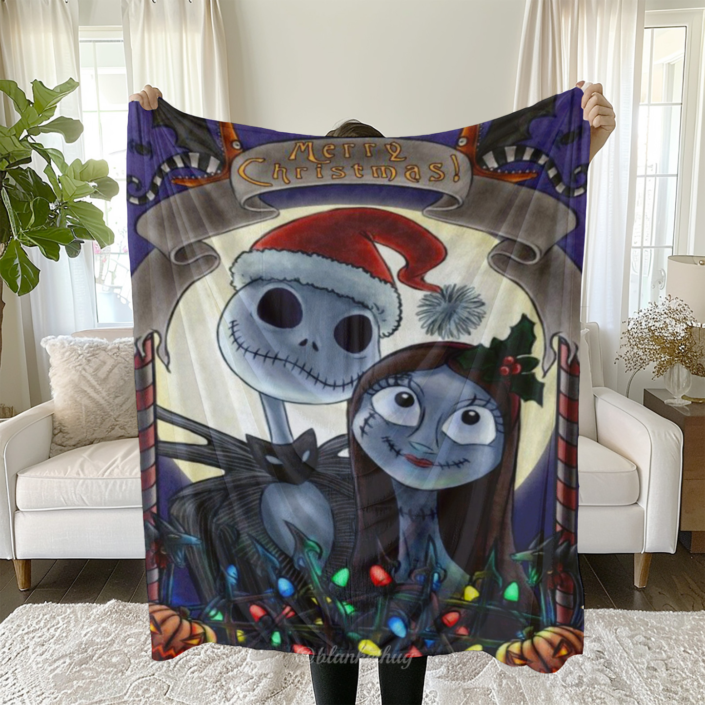Merry Christmas Fuzzy Fleece Anime Throw Blanket