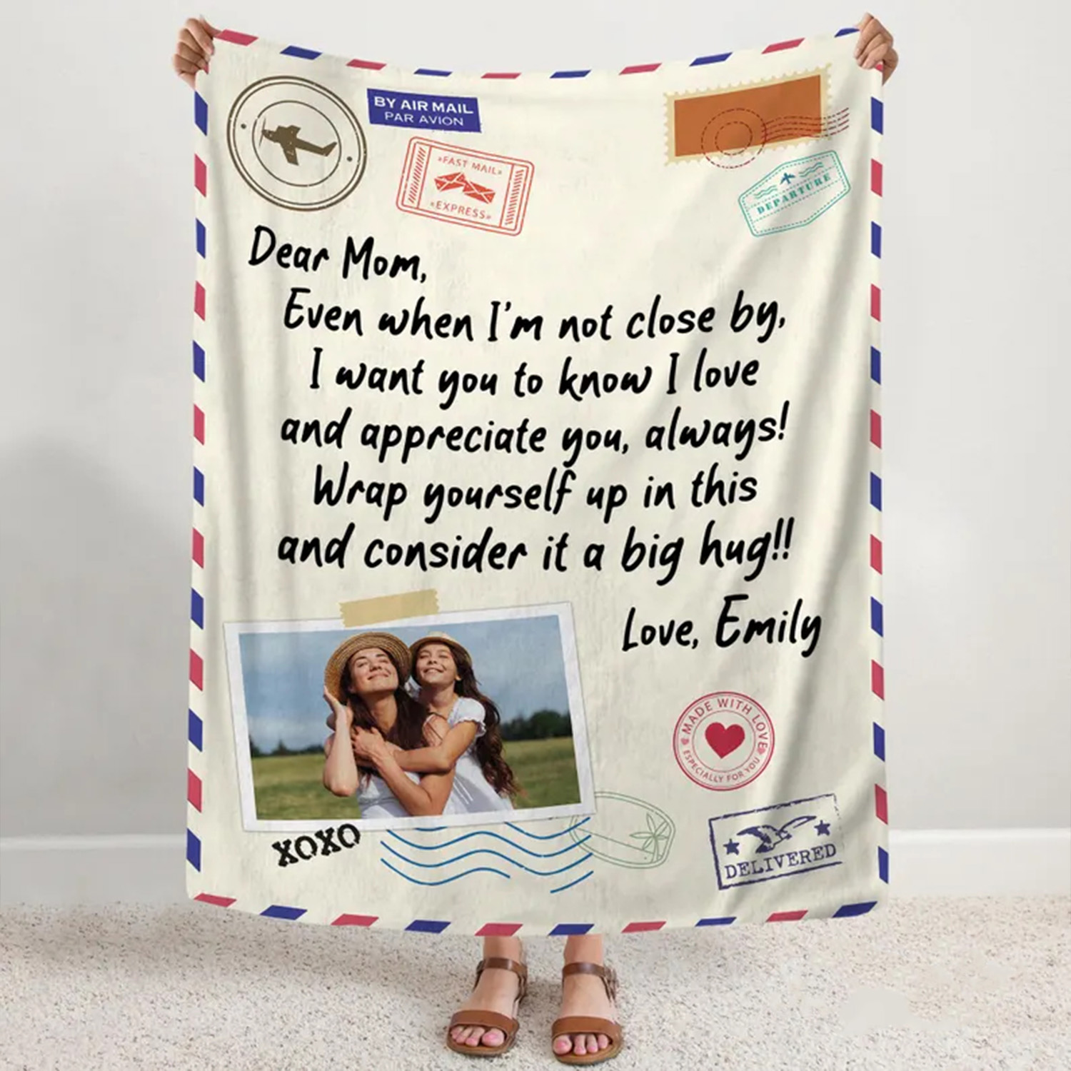 Custom Mom Letter Photo Blanket