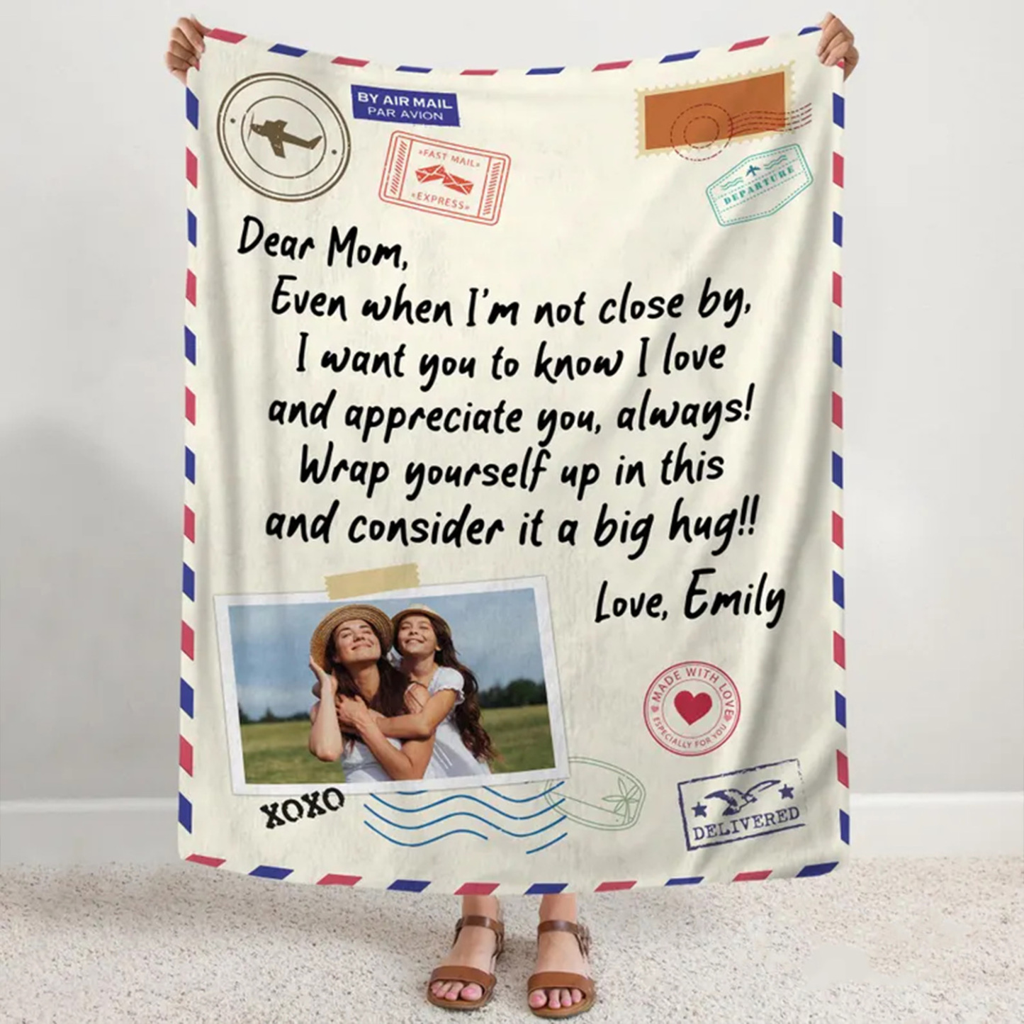 Custom Mom Letter Photo Blanket