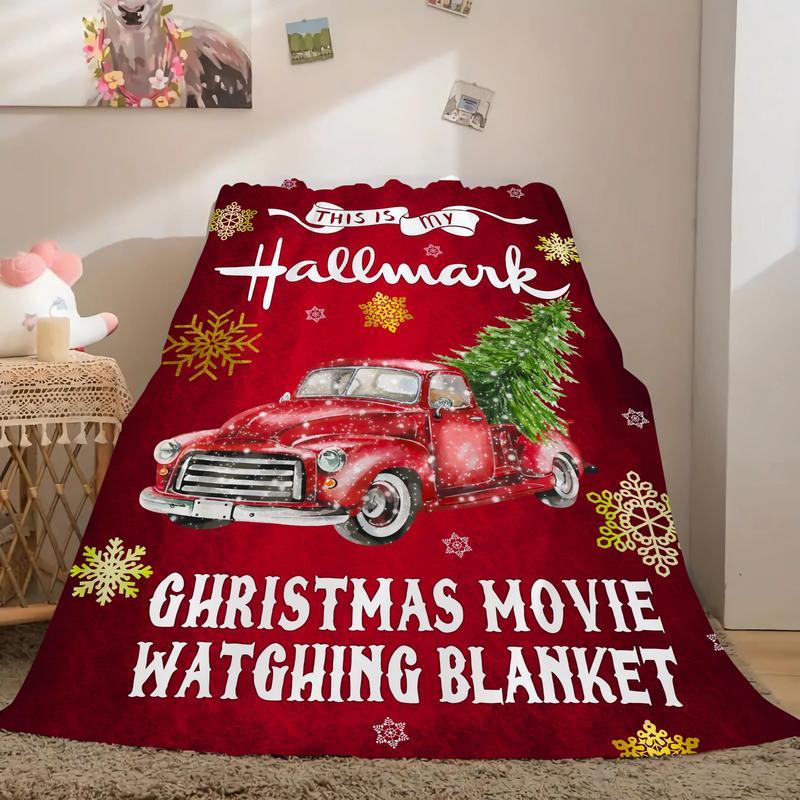 Christmas Car Cartoon Pattern Blanket