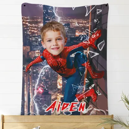 Personalized Photo Blanket Cool Superhero