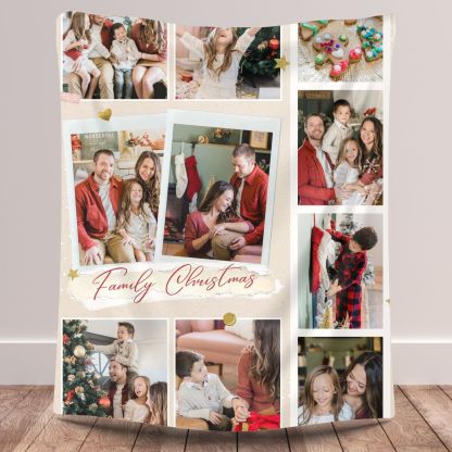 Family Christmas 10 Photos Fleece Blankets