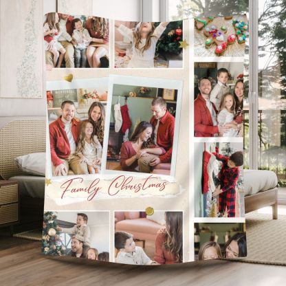 Family Christmas 10 Photos Fleece Blankets