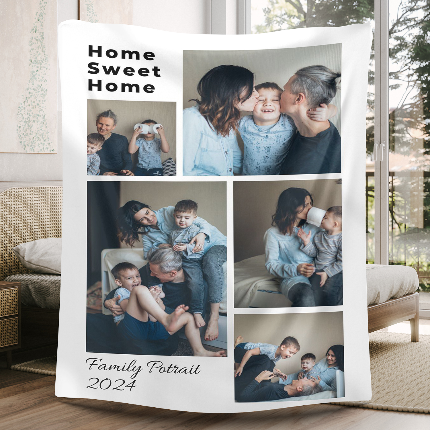 Sweet Home Custom 5 Photos Blanket Fleece Blankets